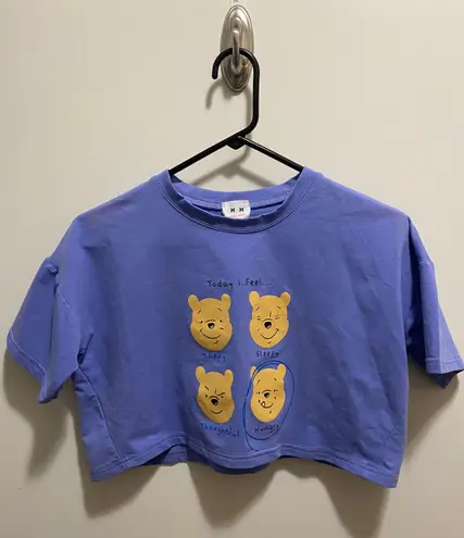 Winnie the Pooh Baby Girl Blue Cropped Tee Size M Size M