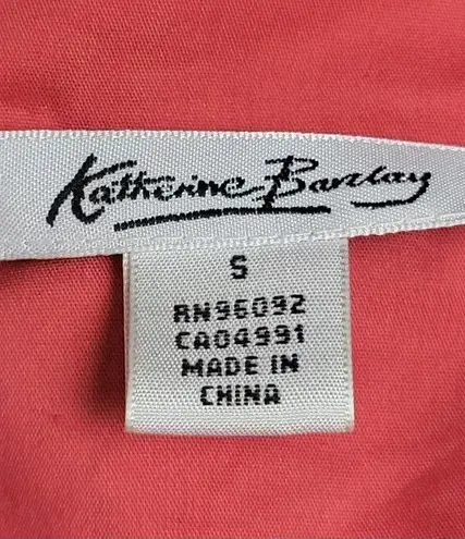 Katherine Barclay Womens Top Size M Coral Sleeveless Ruffles Side Zip Career