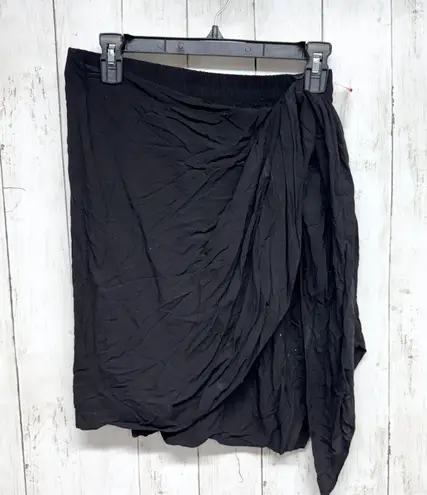 Oak Skirt Women Size 2 Black Crepe Side Tie Mini Elastic Waist Casual Beach Swim