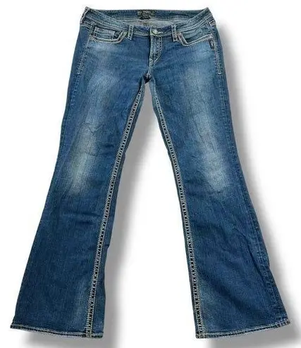 Silver Jeans Womens Lola Fit Denim Blue Jeans Flare Leg Pants W34 L35 Size 34