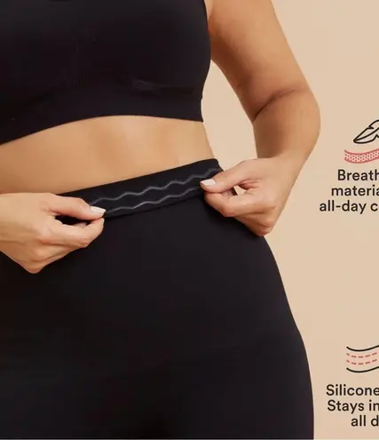 Shapermimt Women's Black High Waisted Shaping Shapeware Leggings Large