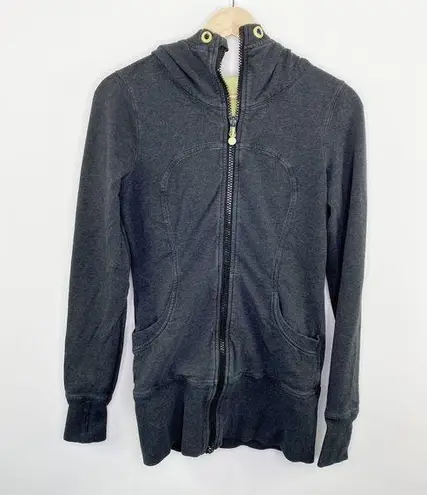 Lululemon  Dark Grey Full Zip Activewear Scuba Hoodie Jacket Women's Size 6