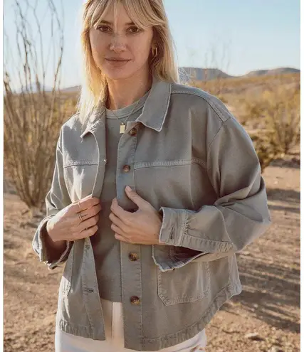 Marine layer Women's Freya Utility Jacket Olive Workwear western M patch pockets