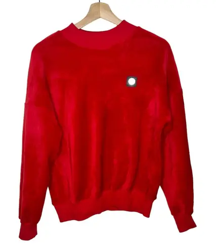 Milan Velvet Soft Red Crewneck Sweatshirt Medium To Large