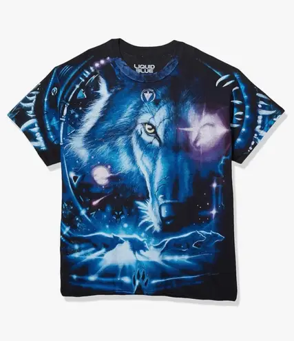 Liquid Blue Tribal Wolf T-shirt