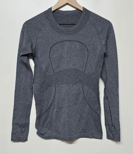 Lululemon Swiftly Tech Long Sleeve Crew Sz 6 Gray Thumbholes Running Hiking Gray