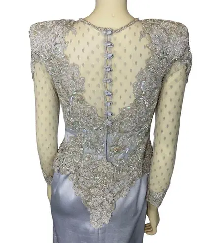 Vintage 90’s custom mother of the bride formal dress size medium Gray