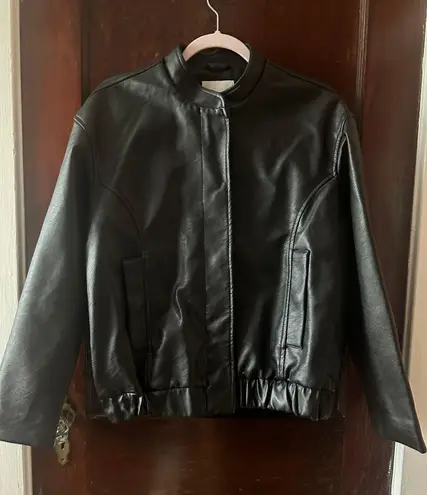 Abercrombie & Fitch Vegan Leather Bomber Jacket 