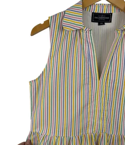 Kiel James Patrick Newport Sunset Striped Sleeveless Mini Dress Cotton Medium