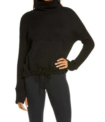 Sweaty Betty  Black Funnel Neck Sweater Pullover Boucle Long Sleeve Womens XXS