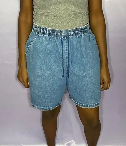 Vtg baggy denim mom shorts with drawstring 28