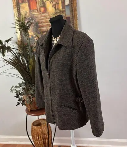 Braebrook Women Blazer Office Wear 100% Wool Bella Swan Houndstooth Long Sleeve Size 12