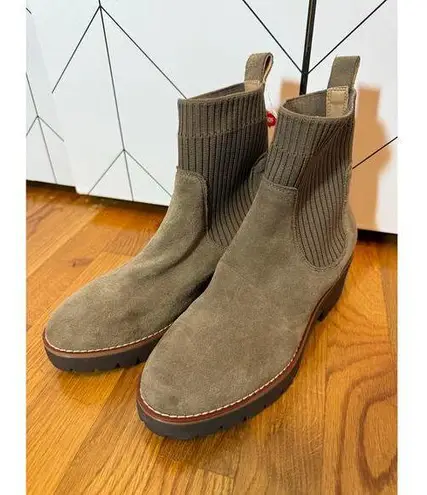 Blondo Darren Womens 8.5 Waterproof Brown Dark Taupe Suede Boot Ankle Boots