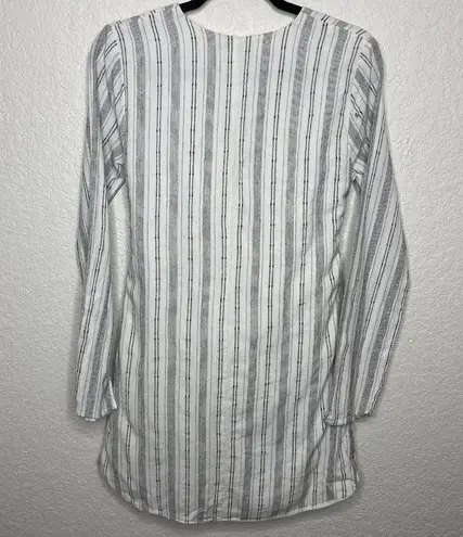 L'Academie  Revolve The Meadow Dress Striped White Gray Long Sleeve  Size S