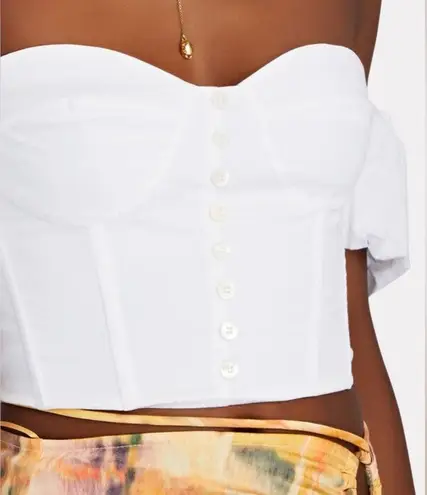 STAUD Revolve* Bouvier Crop Top in White, Size S New w/Tag Retail $245 SOLD OUT!