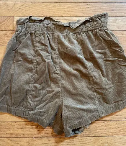 Free People  light brown corduroy paper bag shorts size medium