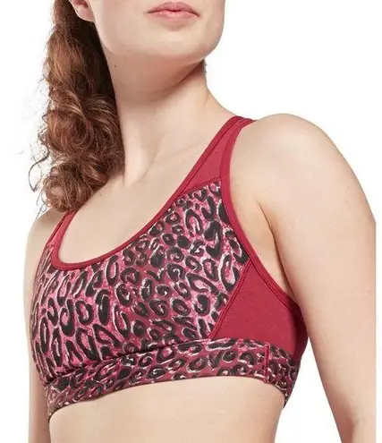 Reebok NWT  Mid-Impact Animal Print Sports Bra Racerback Padded (Part Of Set) L