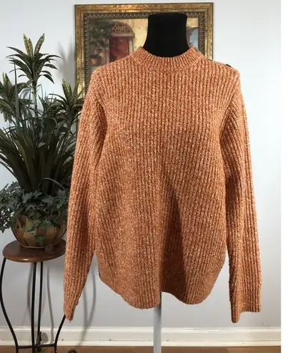 Ava & Viv Women XXL Sweater Long Sleeve Pullover Crew Neck Orange Knit Y2K Boho