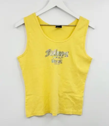 Fatboys Vintage Y2K Holographic Yellow Tank Top Size XL Early 2000s