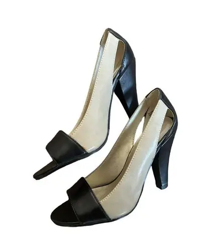 Ellemenno Women's High Heels Shoes Black Beige Size 6 Sku 2681