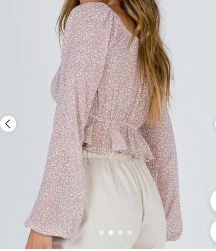 Princess Polly  Long Sleeve Floral Top Crop