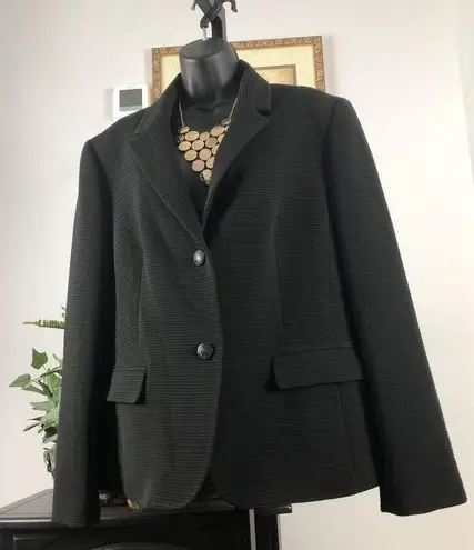 Nine West  Women’s 16 Jacket Open Front Long Sleeve Lapel Collar Black Lined