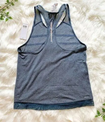 New Balance  Navy Blue Stripe Mesh Racerback Tank Top Medium