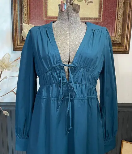 Crescent Monica Cotton Multi Tie Bow Front Smocked Waist Maxi Dress- Sz M 🧡🎀