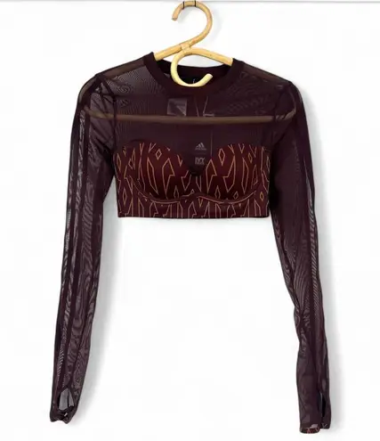 Ivy Park New Beyoncé x Adidas XS Monogram Crop Top NWT Sheer Activewear Bustier