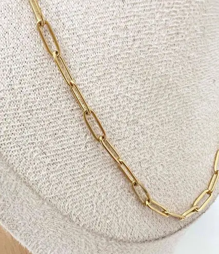 Gold Plated Paper Clip Chain Necklace stainless steel Minimalist Trendy