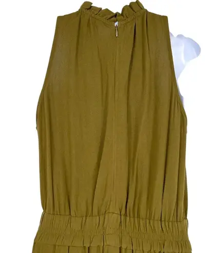 Chelsea28 Olive Green Sleeveless Halter Neck Jumpsuit Wide Legs Size Small