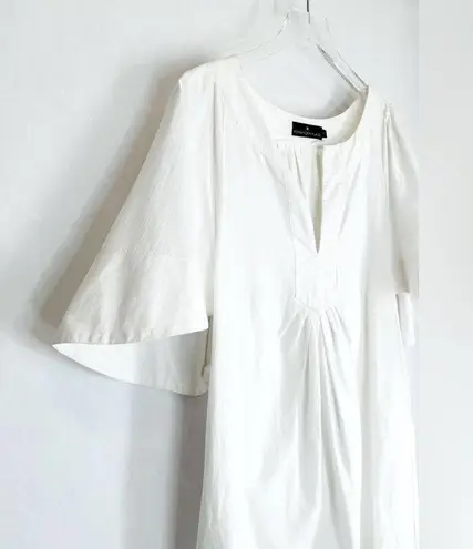 Tuckernuck Pomander Place White Finley Flutter Sleeve Dress V Neck Pockets Sz XL