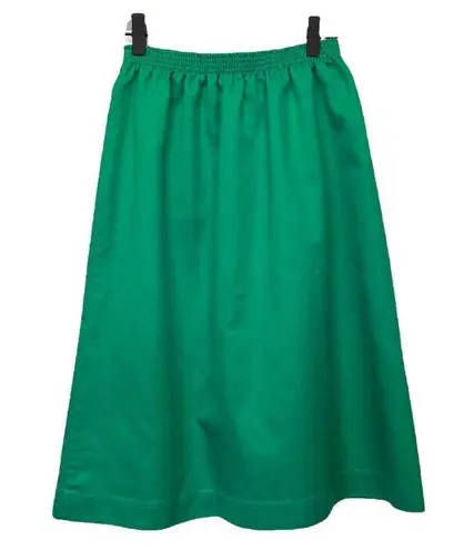 American Vintage Vintage 1970s Retro High Waist Frog Midi Skirt Applique Green Funky Boho Indie