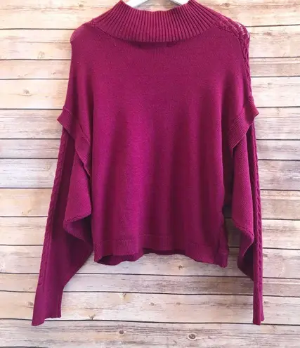 Marc New York Andrew Marc Sweater Women’s Size Small Red Plum Mock Neck NWT