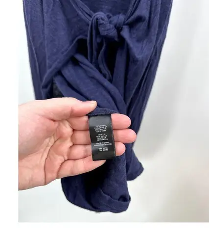 Rebecca Taylor Sleeveless Navy Blue Crochet 100% Linen Dress Size Large