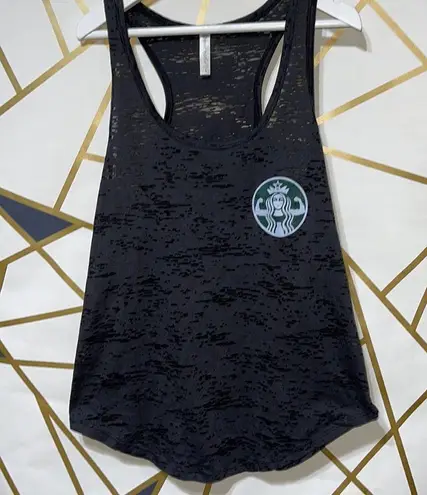 Ever Hottie Starbucks Strong Black Burnout Racer Back Tank Small - Image 2
