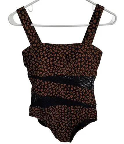Carmen Marc Valvo Spliced One-Piece Swimsuit Animal Print 10