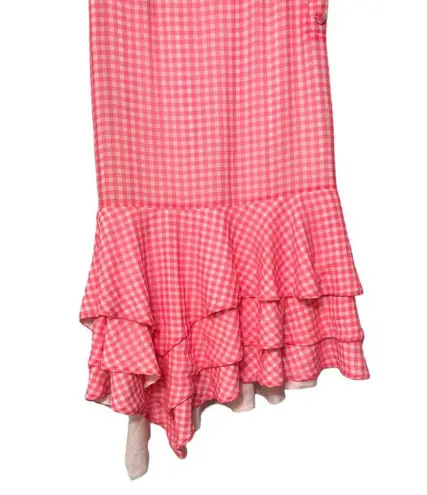 NBD Revolve x  Pink Squared Checkered Asymmetrical Skirt