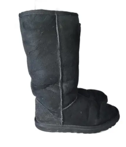 UGG Classic Tall II Black Suede Sheepskin Boots Women's size 8