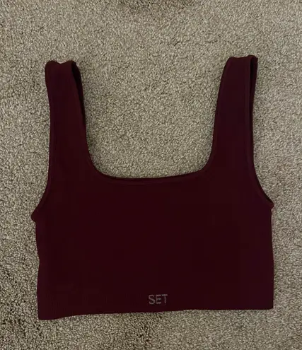 Set Active Sculptflex Box Cut Bra Maroon Bells