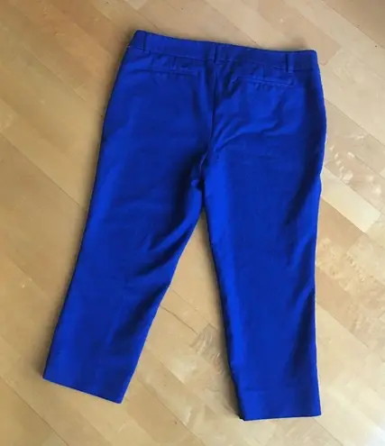 Hilary Radley Cotton, Mid Rise, Straight Leg, Capri Pants, Royal Blue, Size 12
