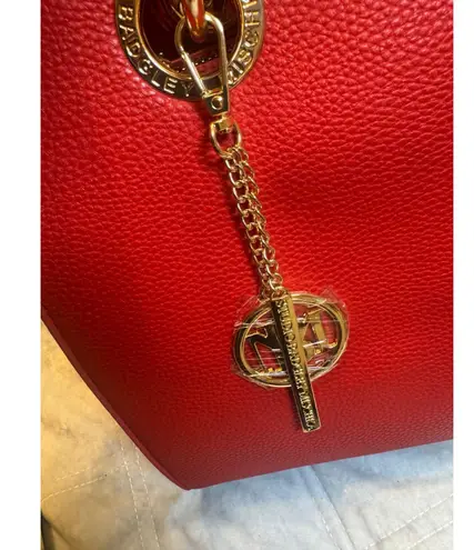 Badgley Mischka Studio Red Pebbled Leather Tote Bag – NWT