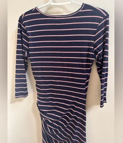 Sundry NEW Anthropologie Fabian Faux Wrap Striped Shirt Dress Women’s 1/S Navy