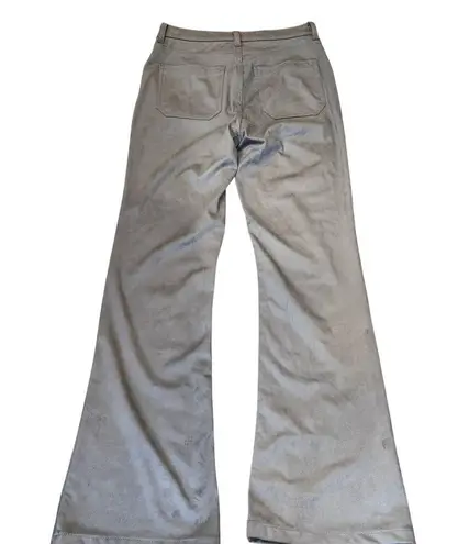 NWT The Gap SZ.26 High Rise Vegan Suede Retro ’70s Flare Jeans Pants Grey Gray