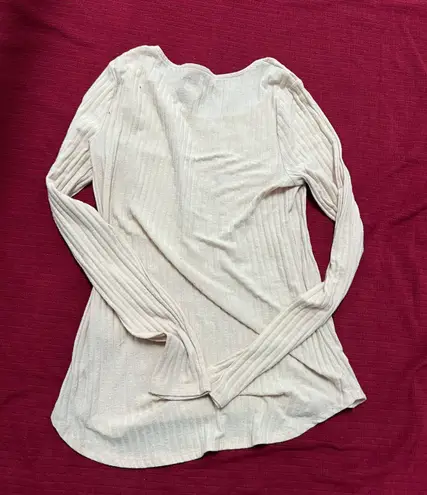simply styled By Sears Medium Light Pink Stripe Ribbed Longsleeve