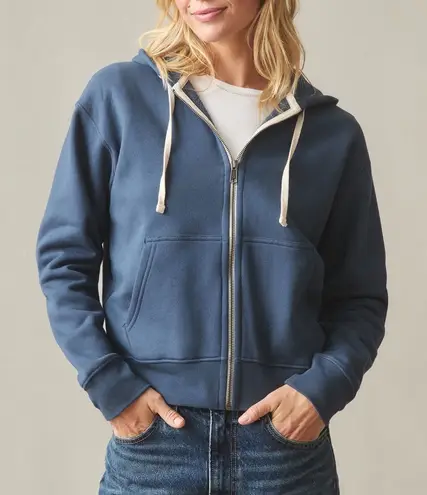 American Giant Women's Midweight Full Zip Spell Bound Made In USA Size M Blue Size M