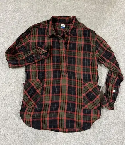 KAVU  Melita Shirt Plaid Flannel Cotton Rayon Pockets Womens Medium Small EUC