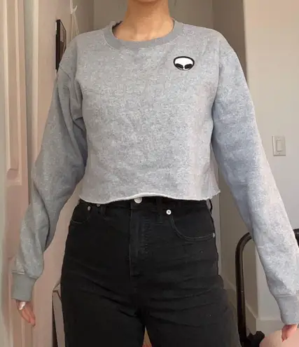 Brandy Melville Alien Patch Sweater Gray 30 50 Off Retail From Lexi