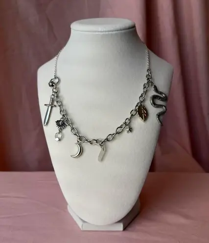 Handmade DAINTY CLUTTER CHARM NECKLACE 🌙