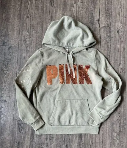 PINK - Victoria's Secret VS Pink Sage & Rose Gold Bling Hoodie